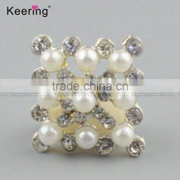 Vogue custom square pearl and rhinestone buttons for garments WBK-1467