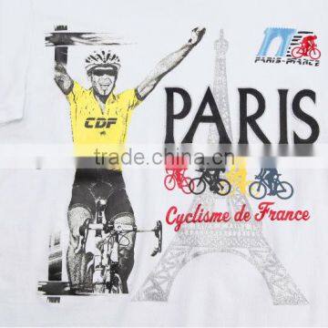 CYCLE RACE in Paris heat transfer design for satin and refletive and brocade foil