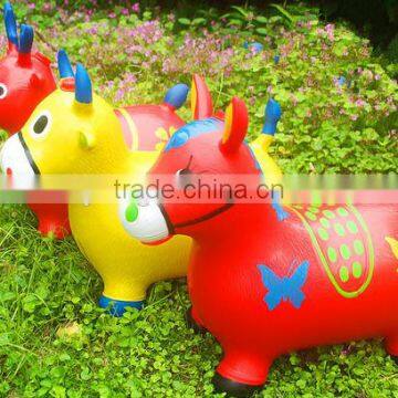 2016 SHUOYANG pvc milk cow jumping toy hopper jumping bouncy animal for sale