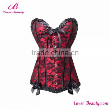 Wholesale Hot Sell Amzon 12 Steel Bone Sexy Red Mature Corset