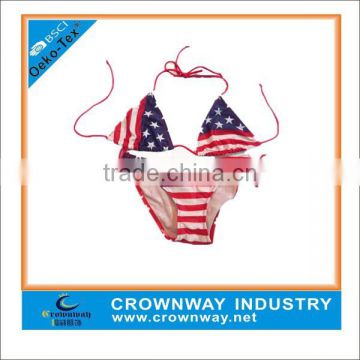 nylon spandex custom made uk flag bikini design