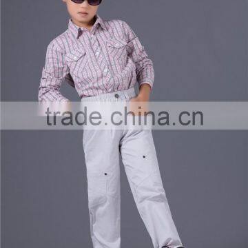 2014 latest Children kids Korea boy Grey pattern hemming slacks Cotton Trousers