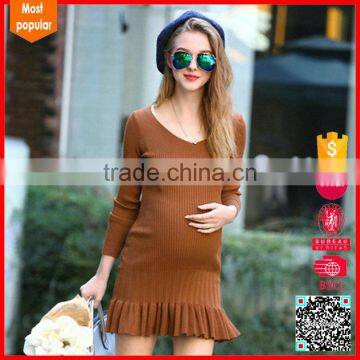 New Arrival Fashion Computer Knitted Woven Maternity Clothes Dresses