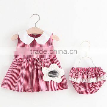 Baby New Products Boutique Clothes Set Infant Polka Dot Dress and Soild Color Bloomer Baby Girls Outfits photo-4