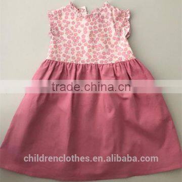 Pink Baby Clothes Sleeveless Floral Ruffle Wholesale Boutique Handmade Girl Casual Kids Party Dress