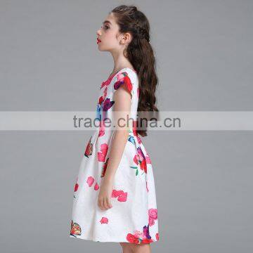 L557#butterfly Printed Kids Summer 2017 Baby Frock Design Pictures photo-2