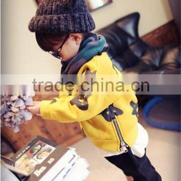 1100% Cotton Kids Boys Print Stars Winter Hoodies and Two Sides Zip up Hoodies photo-5