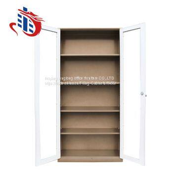 Steel Office Commercial Furniture 2 Swing Glass Door Filing Storage Cabinet photo-4