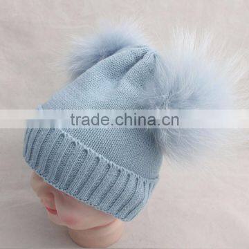 Myfur Popular Fashionable Double Pom Pom Beanie Baby Winter Cute Hats photo-4