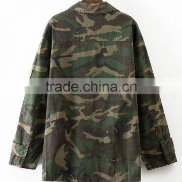 Runwaylover EY1011C OEM Wholesale Custom Camo Women High Quality Jacket With Button