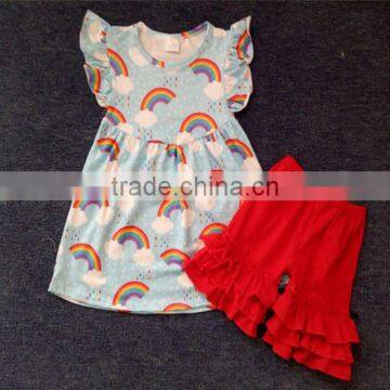 New Fashion Little Baby Cotton Outfit Western Girls Summer Clothing Set Tunic western girls outfit