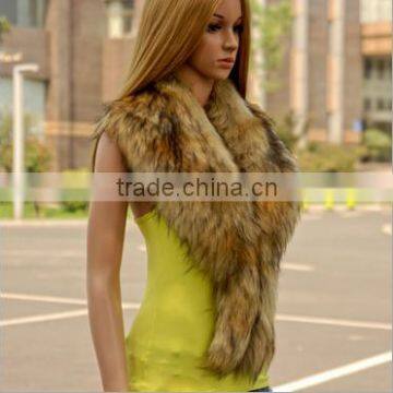 The new imitation fur quality imitation fox fur big tail heavy woolen cloth coat collar