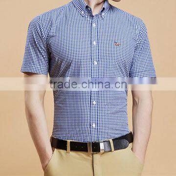 Short Sleeve Shirt Cotton Summer Youth Contracted Texture Plaid Shirt English Cultivate One's Morality With Big Yards photo-6