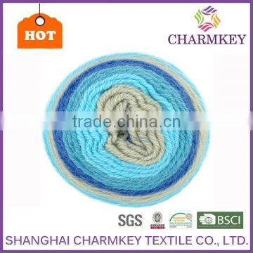 Charmkey 2017 Recycled Freshing Colors Cake Yarn New Hair Wool Acrylic Yarn Crochet Fancy Yarn Wonderfully Versatile photo-2