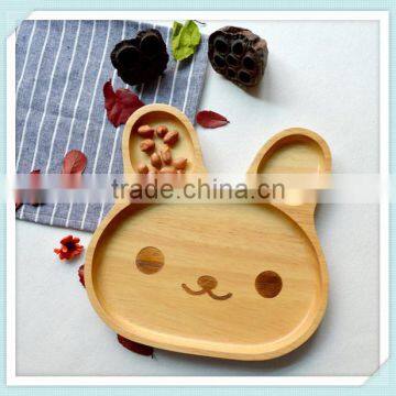 Child 3 Compartment Plate Divided Tray Baby Cartoon Rabbit Appetizer Platter photo-3