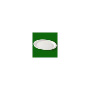 Oval paper plate,disposable sugarcane pulp,Eco-friendly
