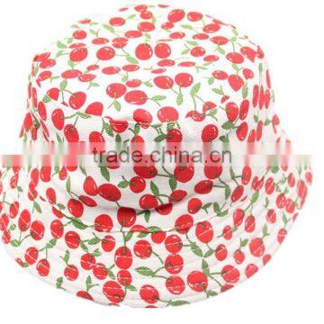 Cartoon Fruit Peach Cherry Design Children Fisherman Hat Bucket Caps photo-3