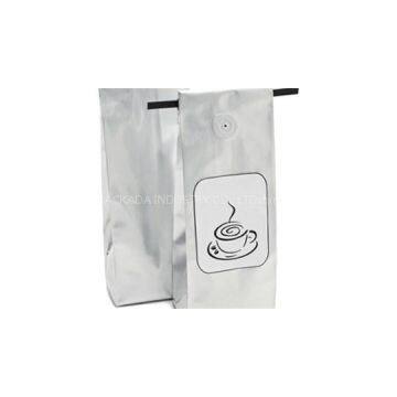 Plastic Foil Gusseted Valved Tintie Coffee Bags