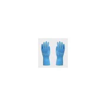 Straight Cuff Household Latex Hand Gloves , Sky Blue Dish Washing Gloves