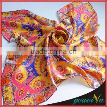 High Quality Twill Square Printing Italian Silk Scarf