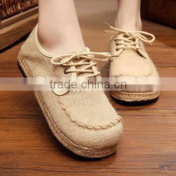 Handmade straw sandals The new flax straw rope tie a fisherman shoes, canvas shoes