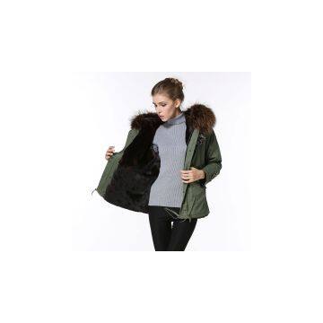 Best Selling Real Raccoon Fur Collar Fur Jacket for Winter photo-2