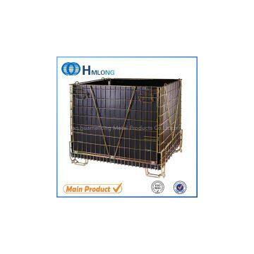 Industrial heavy duty rigid storage welded wire mesh container
