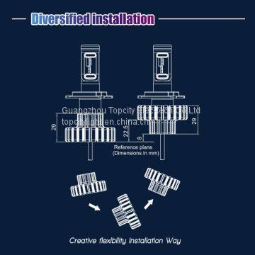 High-Class Super Bright H7 H4 Car LED Fanless Headlight Repalcement Bulb Kit photo-5