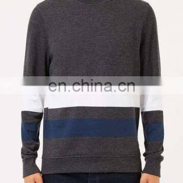 Crew Neck Elasticated Hem And Cuffs Stripe Sweatshirt