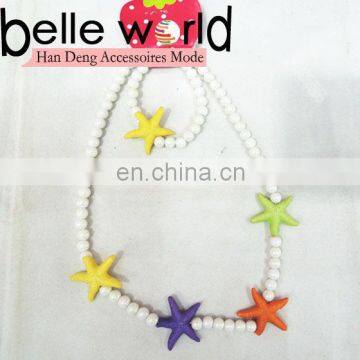 white color five star beaded children necklace sets