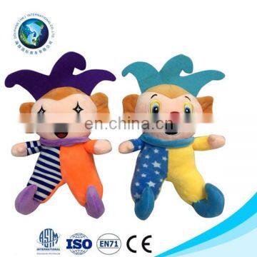 Wholesale custom funny plush clown stuffed toy for kids