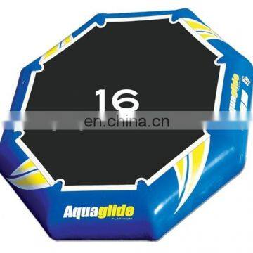 Popular Summer Game!! HI CE approve 0.9mm PVC inflatable sea trampoline,cheap inflatable water tram,inflatable bungee trampoline