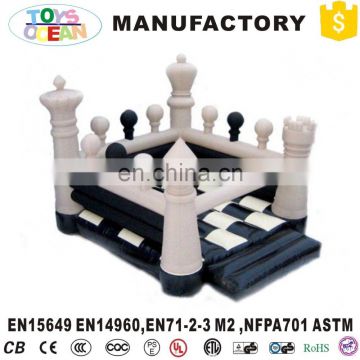 Large indoor inflatable chess bouncer castle white bouncy house