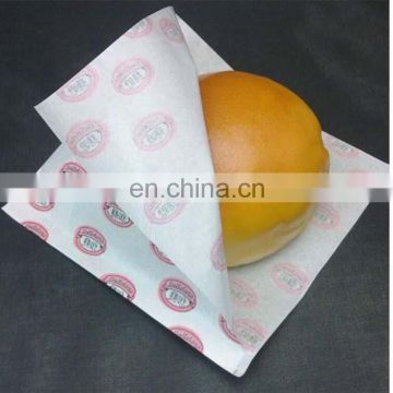 Square disposable grease proof wax safe food colorful printing wrapping paper for hamburger