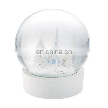 white romantic resin house and tree snow globe