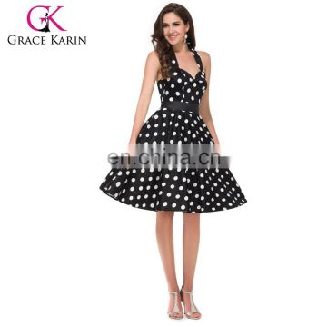 Grace Karin Retro Style Cotton 50s Polka Dots Dress 1950s Vintage dresses CL4599-1#