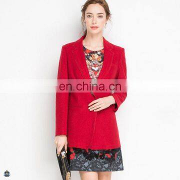 T-WB503 Red Woolen Winter Suit Coat Uniform Design for Women