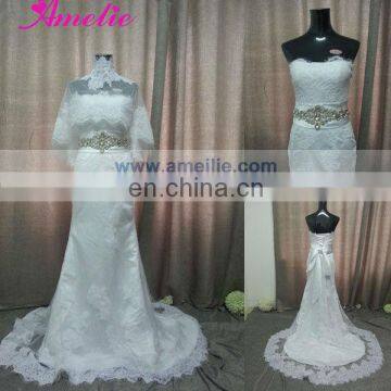 AC1036 A Line Lace Appliqued Wedding Dress