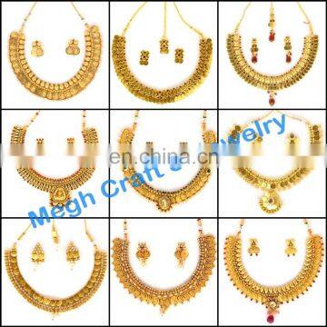 Indian Gold Necklace-south Indian Necklace-one gram gold plated jewellery -Laxmi Coin Necklace -Temple Jeweller-Bridal Jewelary