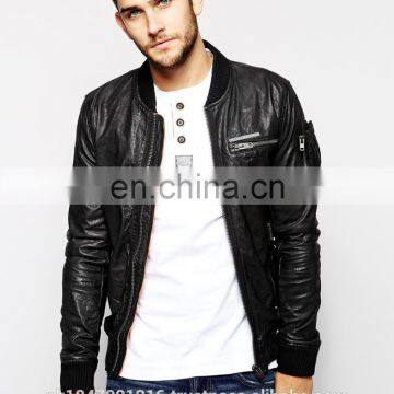 Men Leather Jacket / Genuine Leather Jacket / Sheepskin Leather Jacket Rough Look Biker