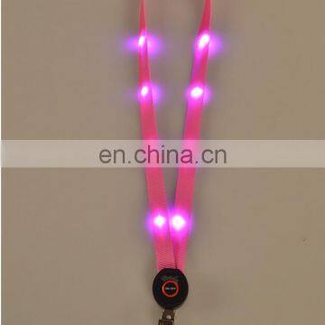 Top Quality Fluorescent Color Led With Clip Nice Glitter Lanyard photo-5