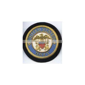 Gold Bullion Hand Embroidered Badge, Patch, Crest, Emblem photo-2