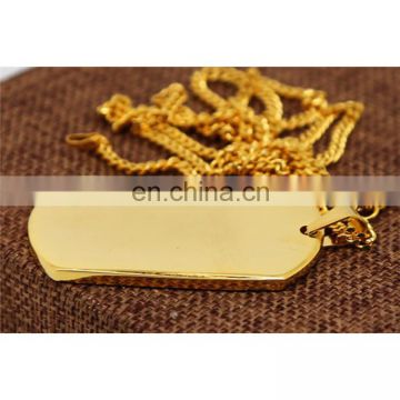 Hot sale custom logo printed gold blank heavy duty metal dog tag