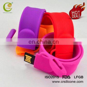 Christmas Present Custom Silicone Wristband Usb Flash Drive 16g Pendrive With Custom Logo