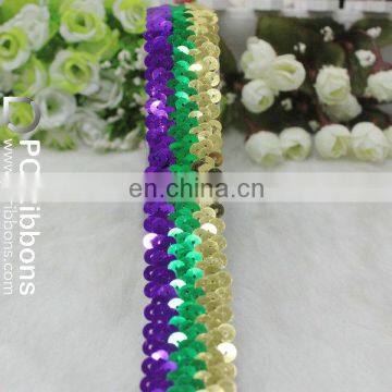 Wholesale Decorative Elastic Sequin Grosgrain Ribbon