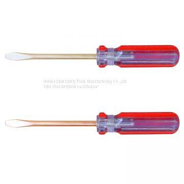 Flat cross screwdriver with explosion-proof Slotted plastic handle Aluminum bronze alloy 200mm