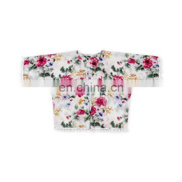 custom hot sale flower wholesale cardigan Colorful floral kimono baby girl kimono cardigan summer