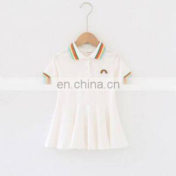 Girls Dress embroidery rainbow Kids Dress 2020 Spring Children Dress Wholesale