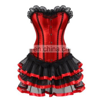 Vintage Gothic Lace Factory Outlet Corset Bra Collar Corset Ladies Slimming 2 Piece Set Body Shaper