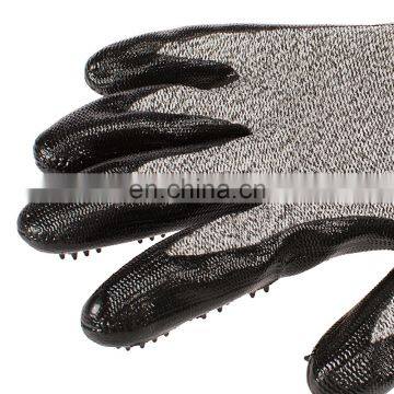 Manufacture Wholesale Massage Hair Removal Deshedding Brush Cleaning Pet Dog Cat Bath Gray Grooming Gloves photo-6